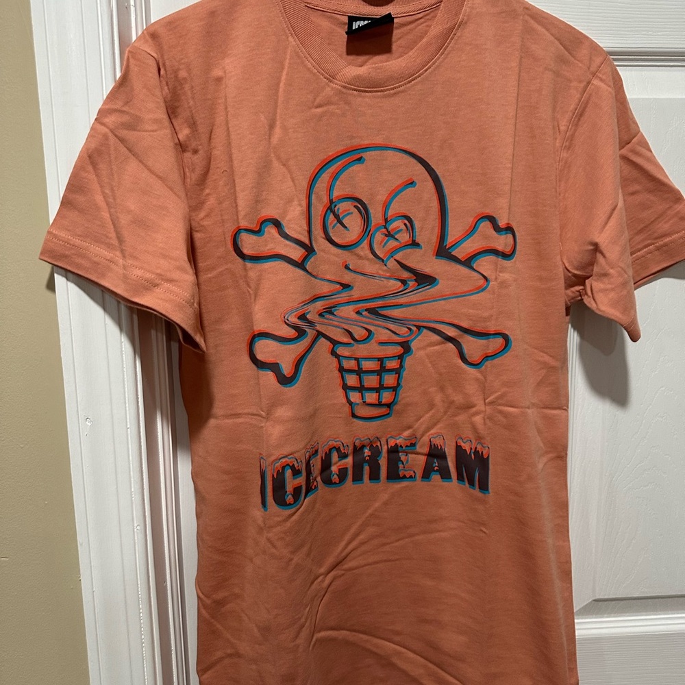 Icecream Orange Short Sleeve Tee with Playful Graphic